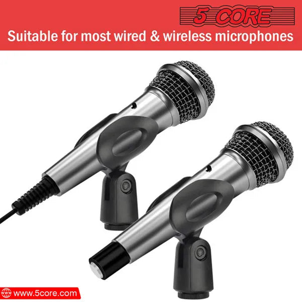 5 Core Microphone Clip Holder 2 Pieces With Screw Adapters 5/8 To 3/8