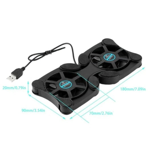 Dual USB Cooling Fan Pad Foldable Slim Fans Cooler Stand For Laptop PC