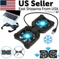 Dual USB Cooling Fan Pad Foldable Slim Fans Cooler Stand For Laptop PC