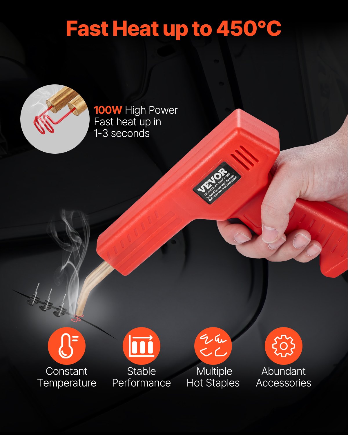 Plastic Welder, 100W Plastic Welding Gun With 800PCS Hot Staples,