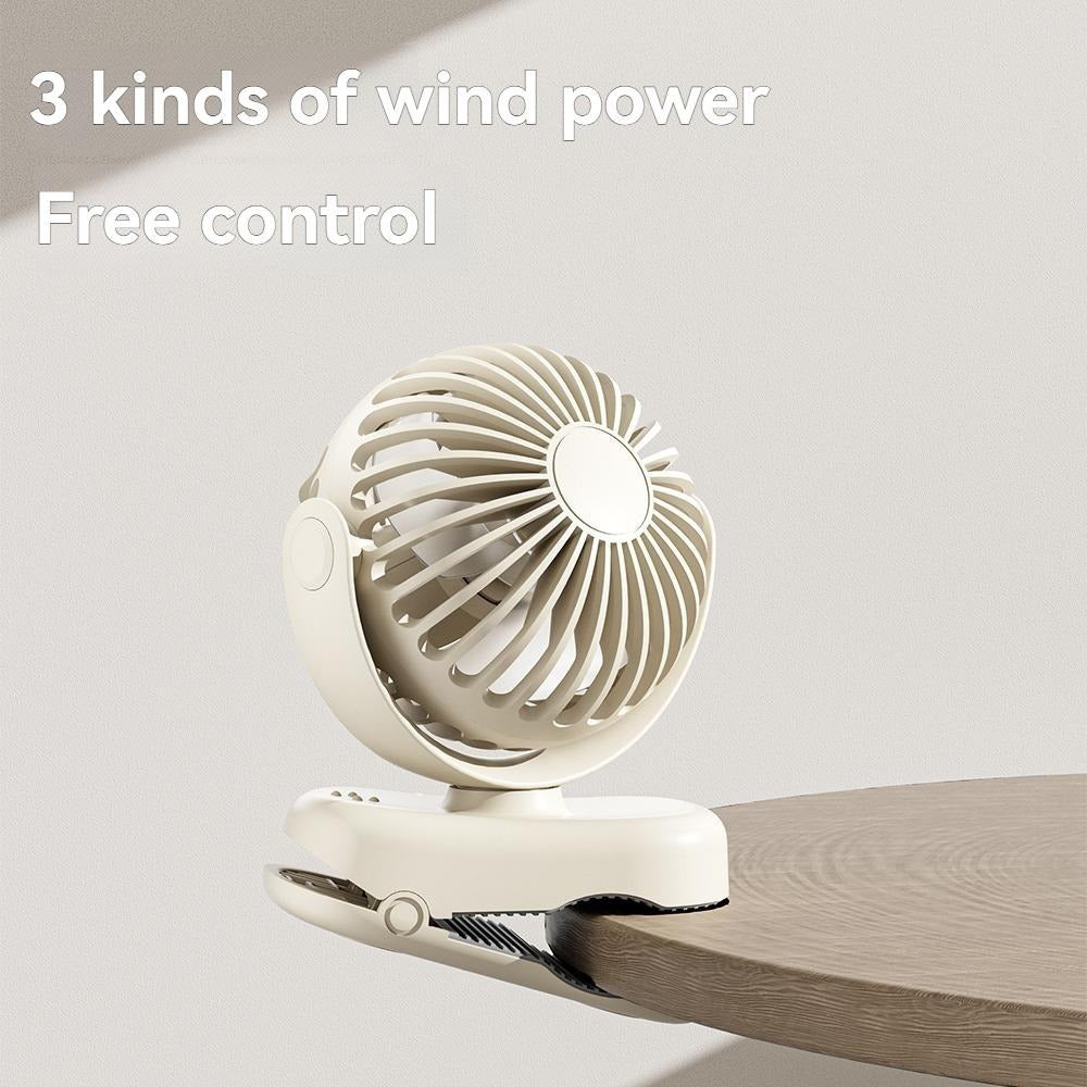 Portable USB Clip On Fan With 360 Degree Adjustable Head, Rechargeable