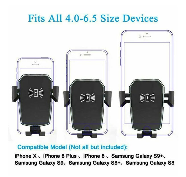Qi Wireless Fast Charging Car Charger Mount Holder Stand 2 In 1 For