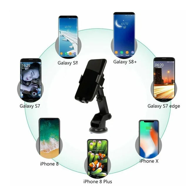 Qi Wireless Fast Charging Car Charger Mount Holder Stand 2 In 1 For