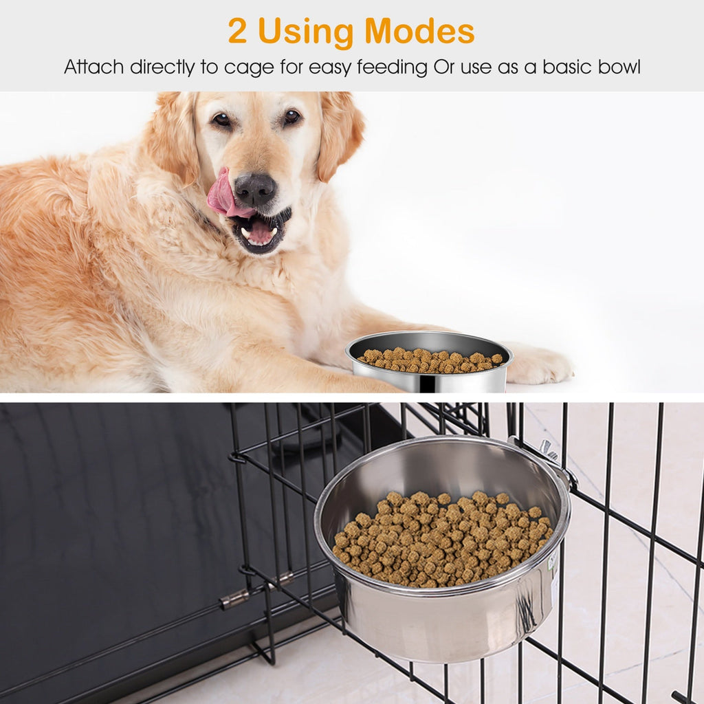 1Pc M Size Stainless Steel Dog Bowl Pets Hanging Food Bowl Detachable