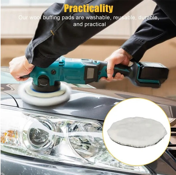 5PCS Buffing Polishing Pad Wool Wheel Mop Kit For Car Polisher Drill