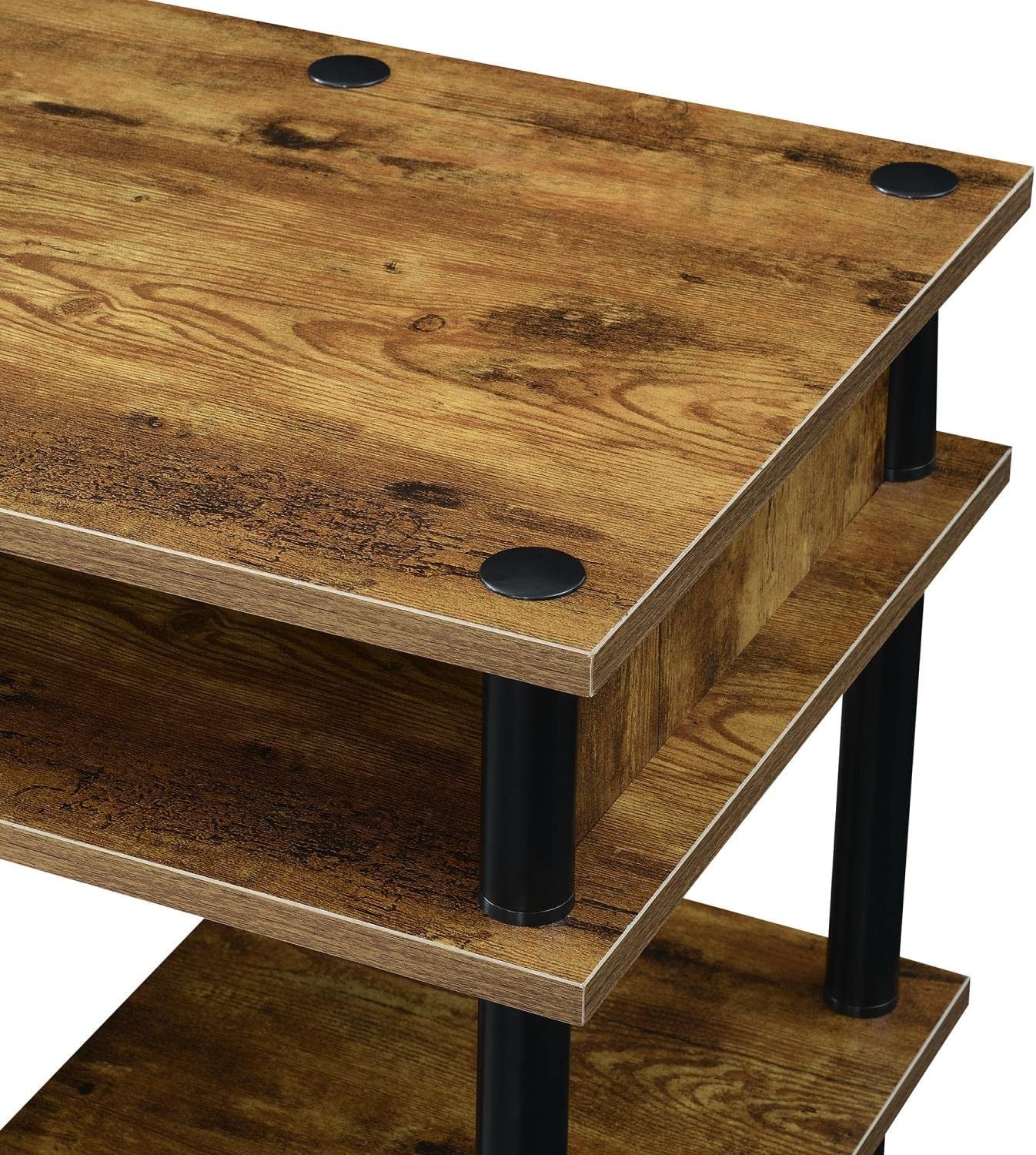 Barnwood Black Student Desk With Shelves 47 Inch No Tools