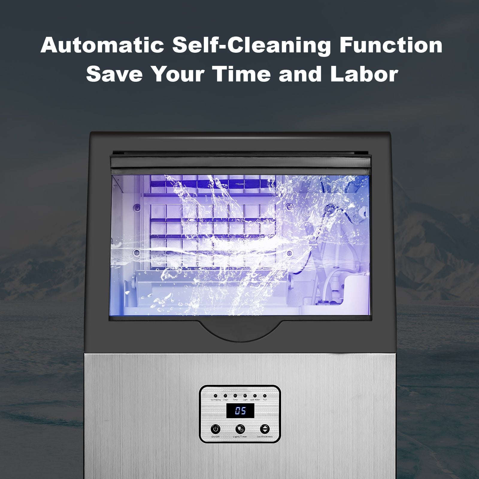 Commercial Ice Maker 100-150lbs/24H Ice Maker Machine, Auto