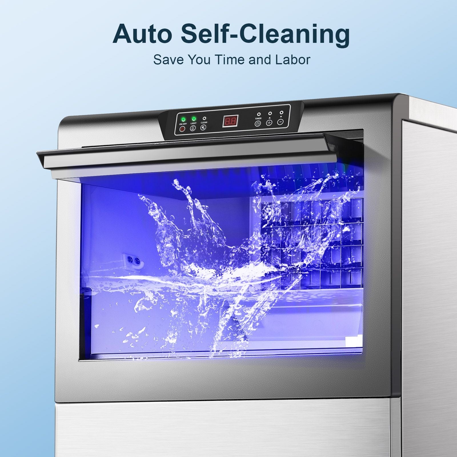 Commercial Ice Maker 100-150lbs/24H Ice Maker Machine, Auto