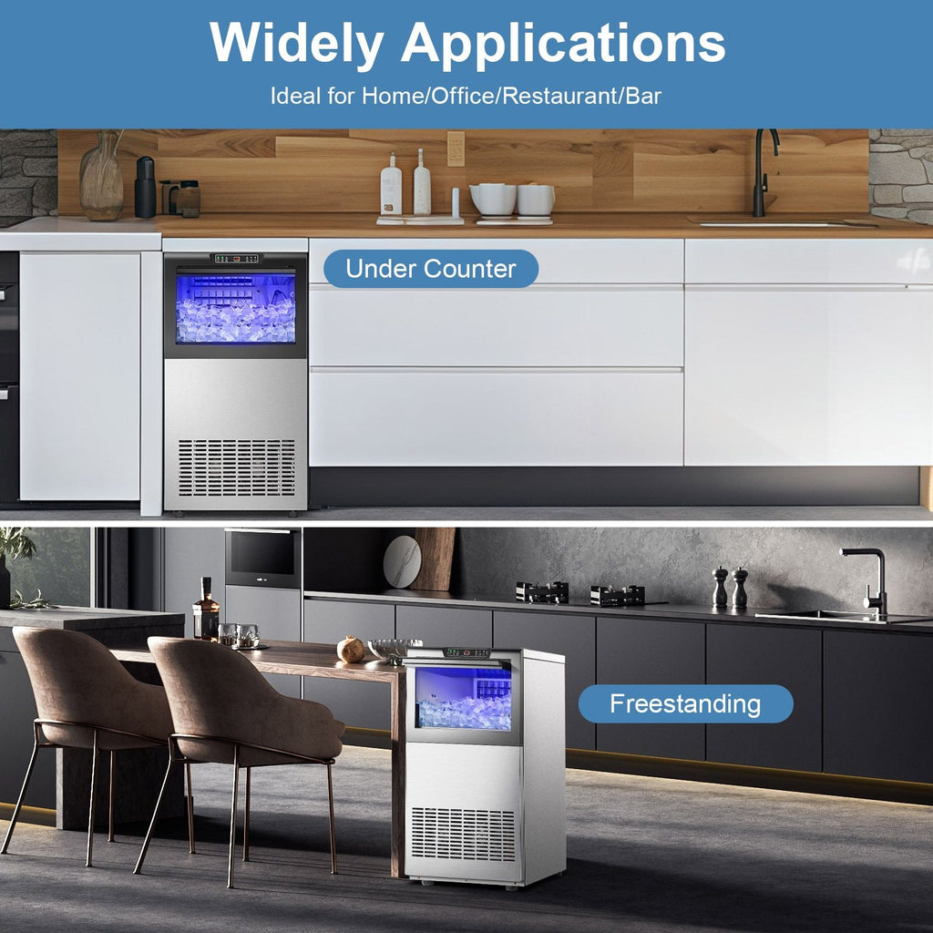 Commercial Ice Maker 100-150lbs/24H Ice Maker Machine, Auto