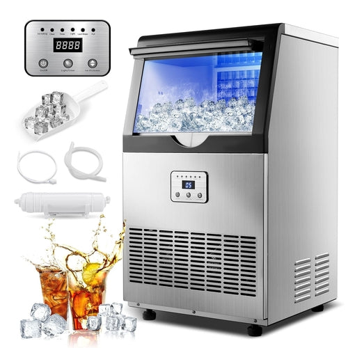 Commercial Ice Maker 100-150lbs/24H Ice Maker Machine, Auto
