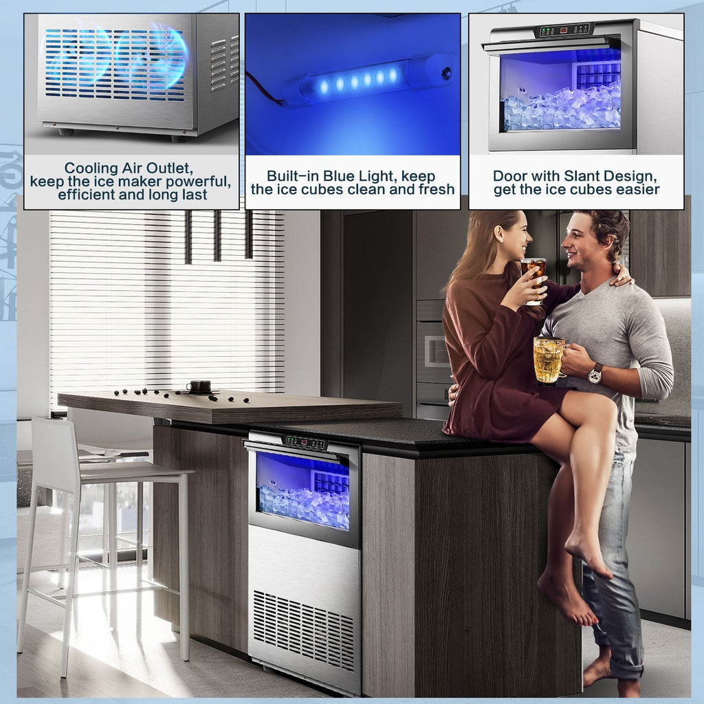 Commercial Ice Maker 100-150lbs/24H Ice Maker Machine, Auto