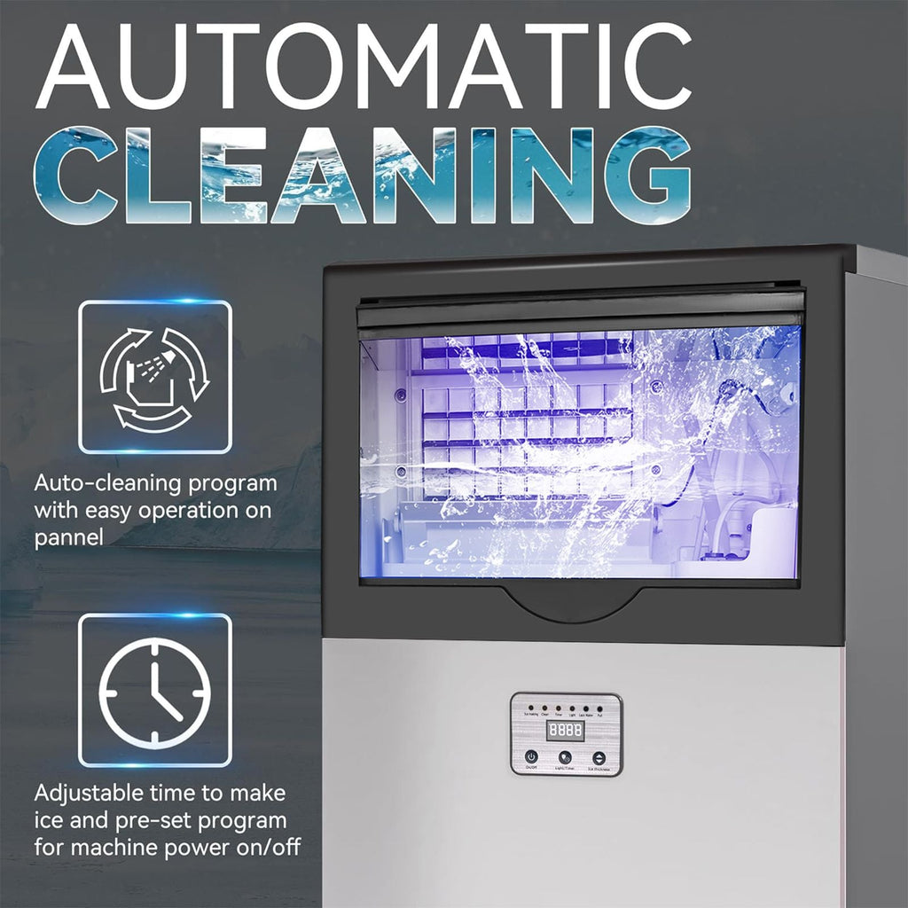 Commercial Ice Maker 100-150lbs/24H Ice Maker Machine, Auto