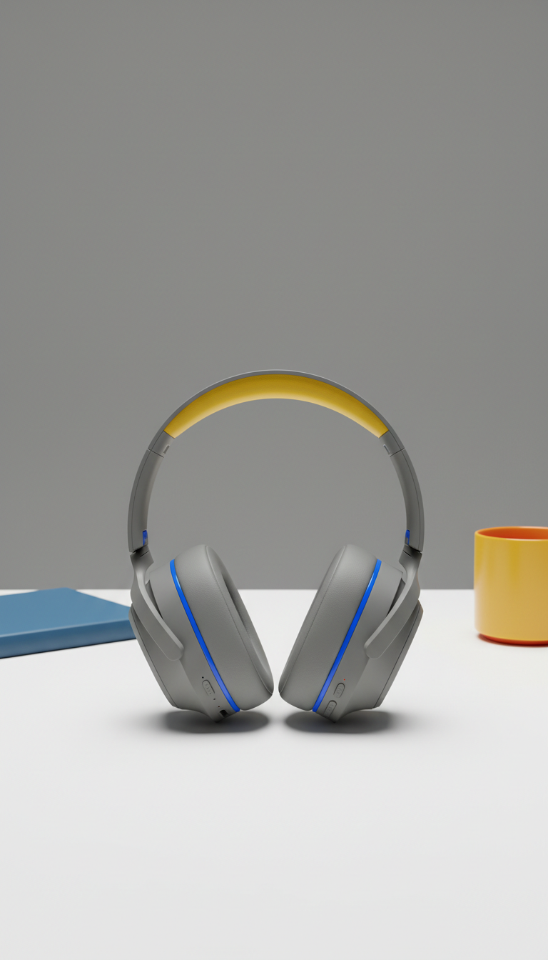 Wireless noise-cancelling headphones with matte finish
