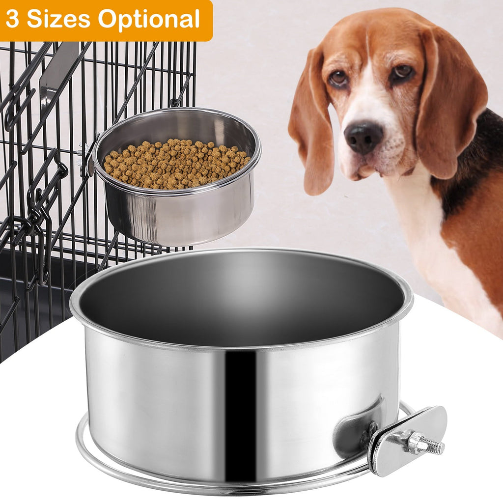 1Pc M Size Stainless Steel Dog Bowl Pets Hanging Food Bowl Detachable