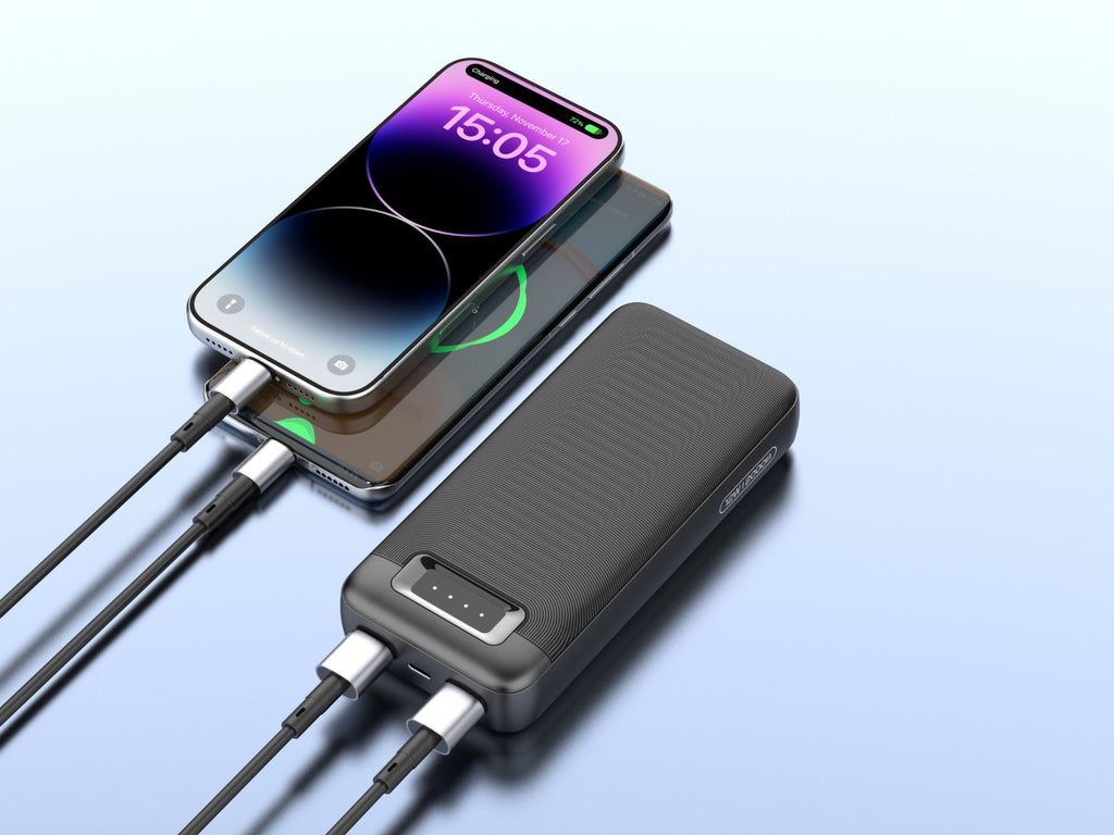 Techancy Power Bank 20000mAh TF2805 12W com USB-C e 2 USB, Indicador