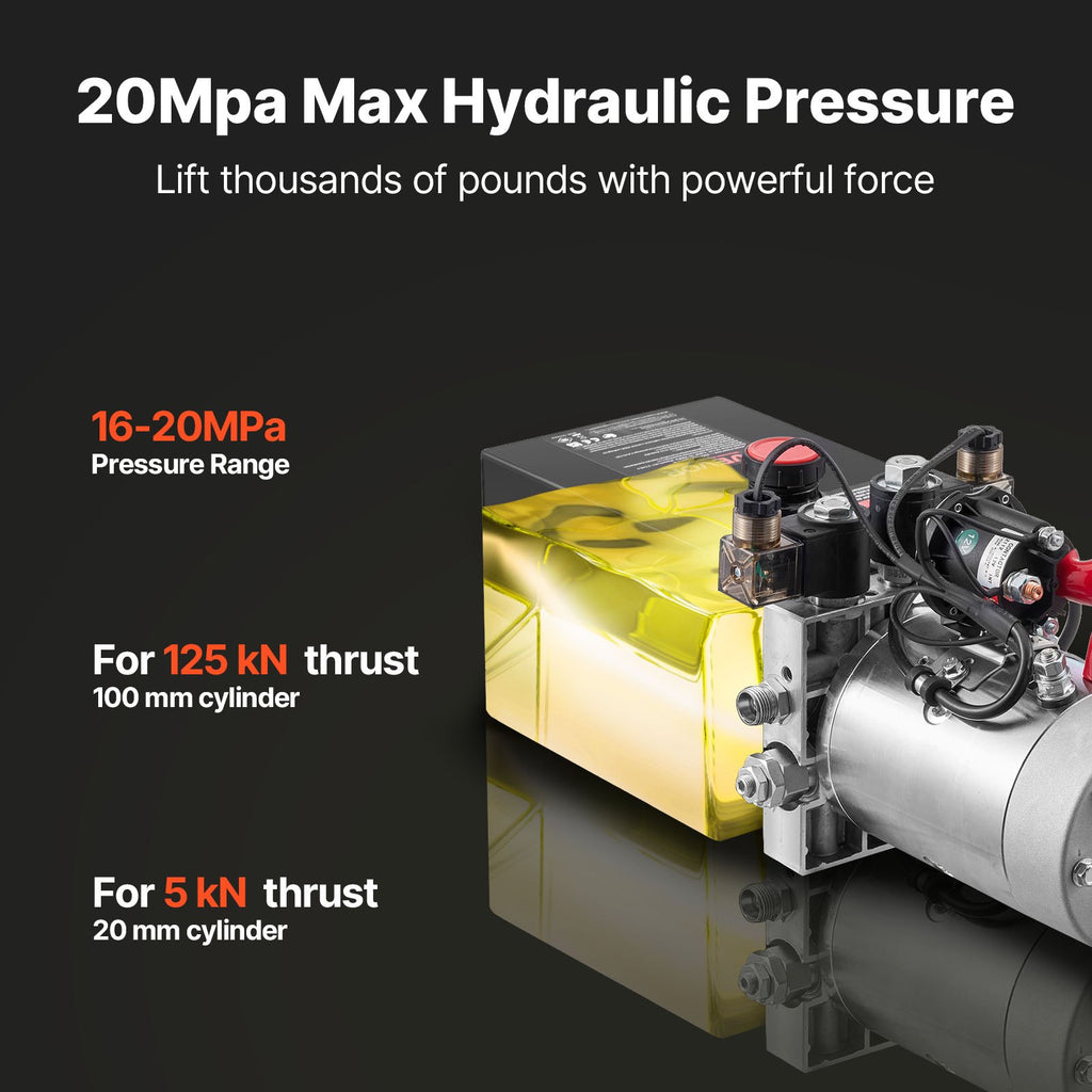 4 L Hydraulic Power Unit, Double Acting Dump Trailer Pump, 22 MPa Max