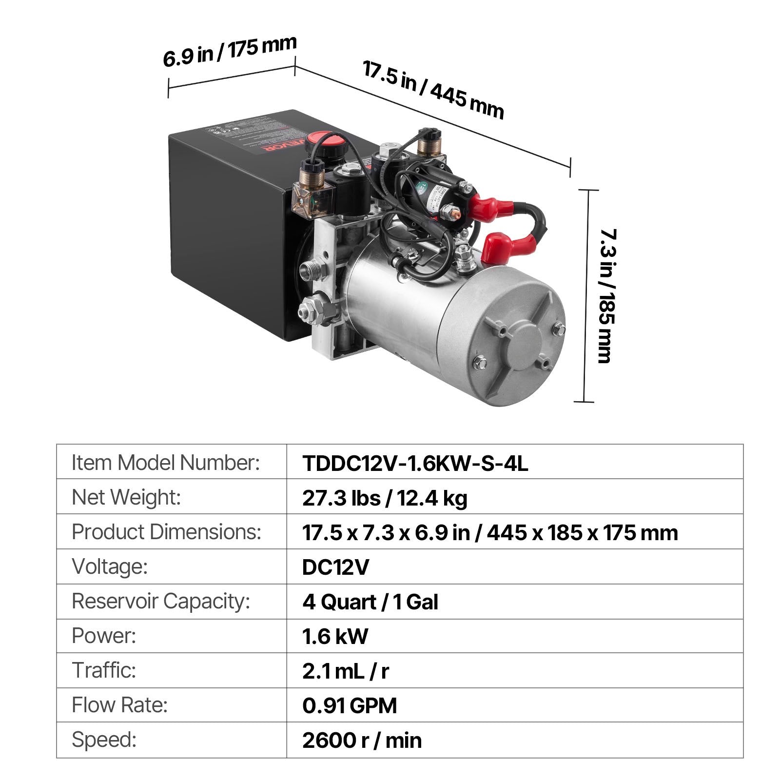 4 L Hydraulic Power Unit, Double Acting Dump Trailer Pump, 22 MPa Max