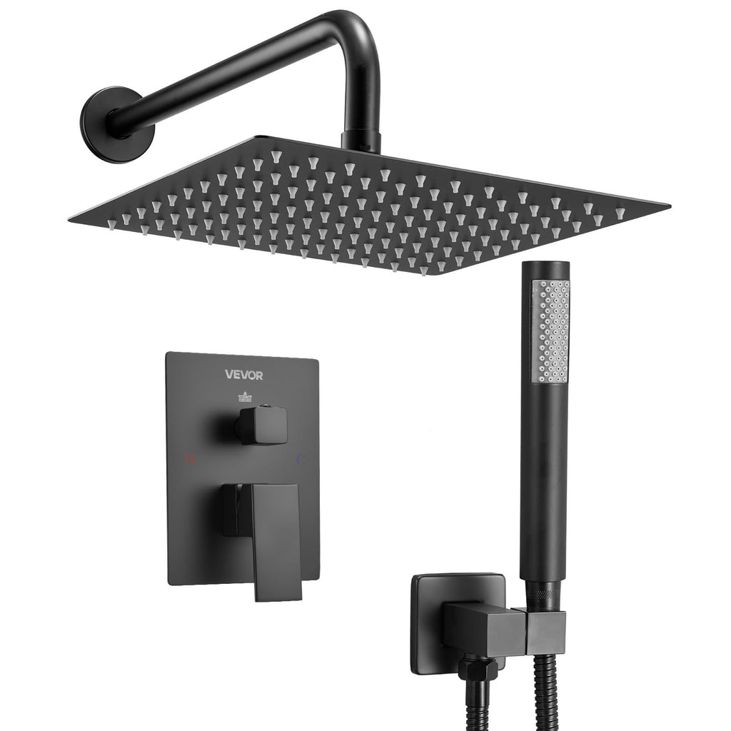 Shower Faucet Set, Rainfall Bathroom Shower System with 10-Inch