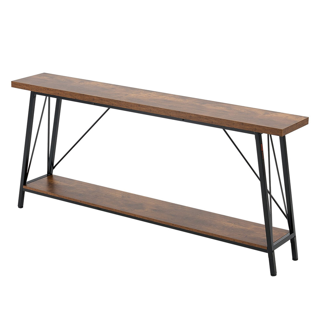 Narrow Console Sofa Table, 70.9 inches Behind Couch Table, 2-Tier Long