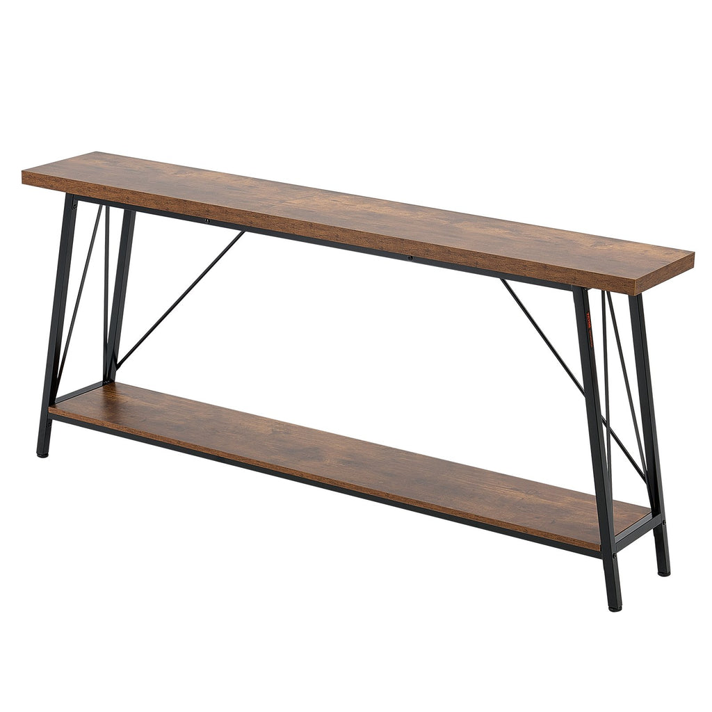 Narrow Console Sofa Table, 70.9 inches Behind Couch Table, 2-Tier Long
