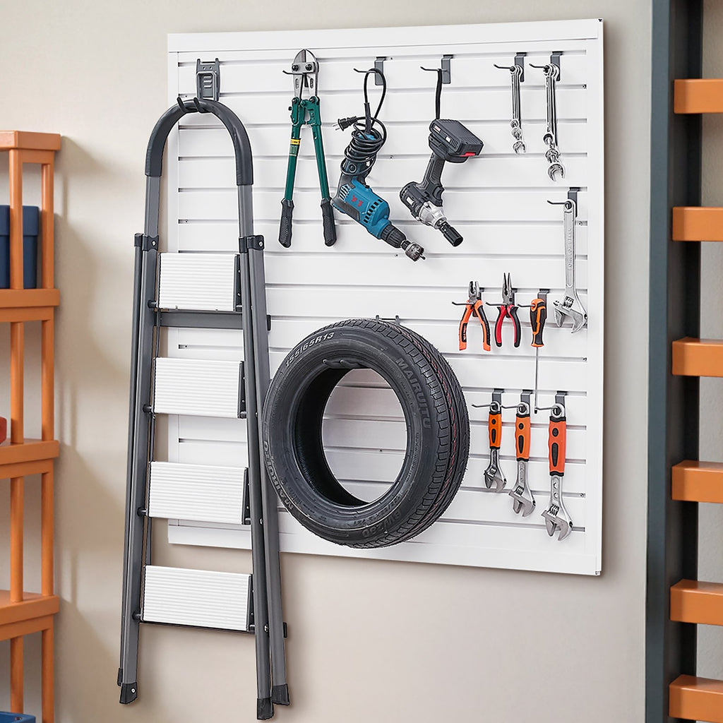 Slat Wall Paneling, 4 x 4 ft, PVC Garage Slatwall with Modular Design,