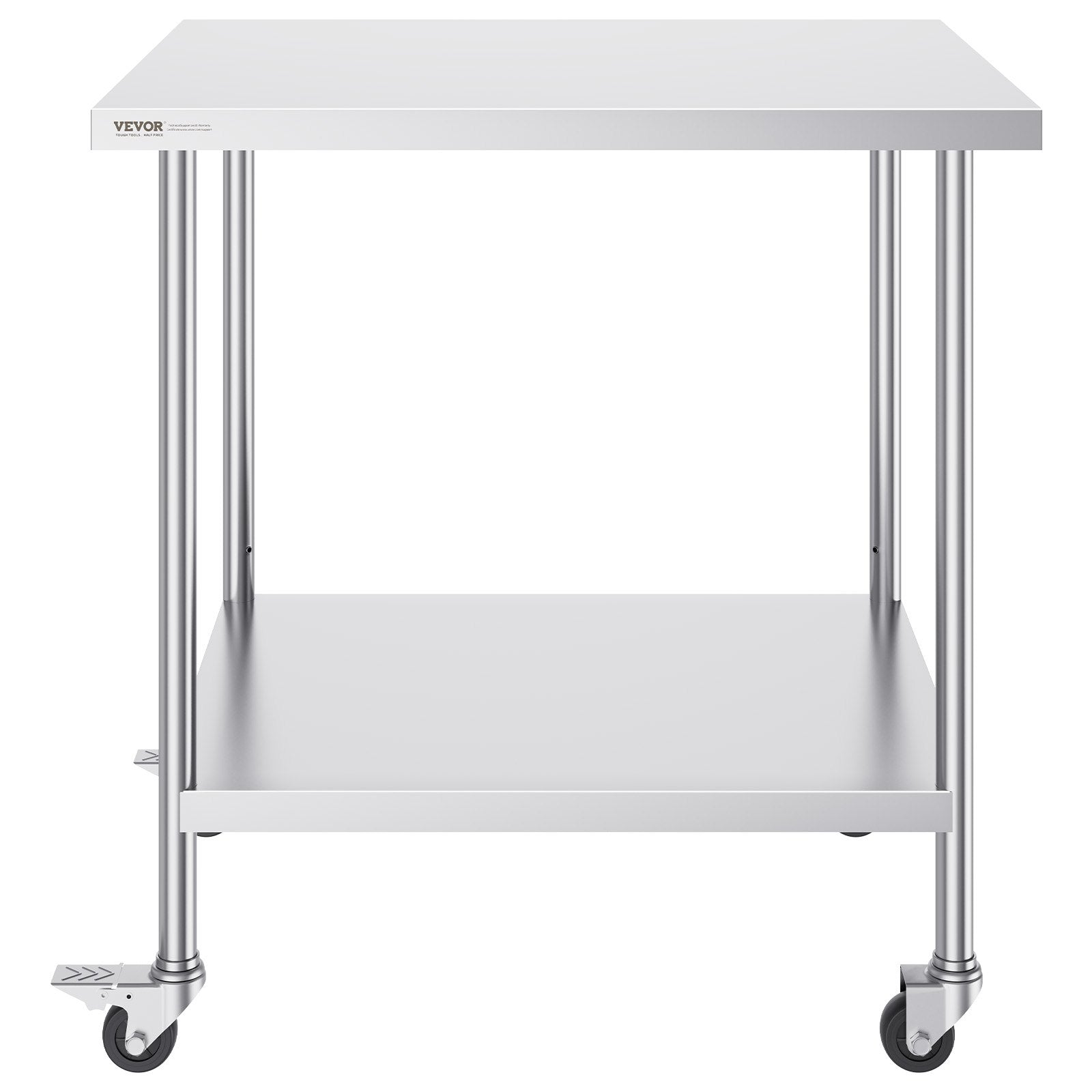 Stainless Steel Work Table 30 x 18 x 38 Inch, with 4 Wheels, 3