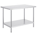 Stainless Steel Prep Table, 30 x 48 x 34 Inch, Heavy Duty Metal