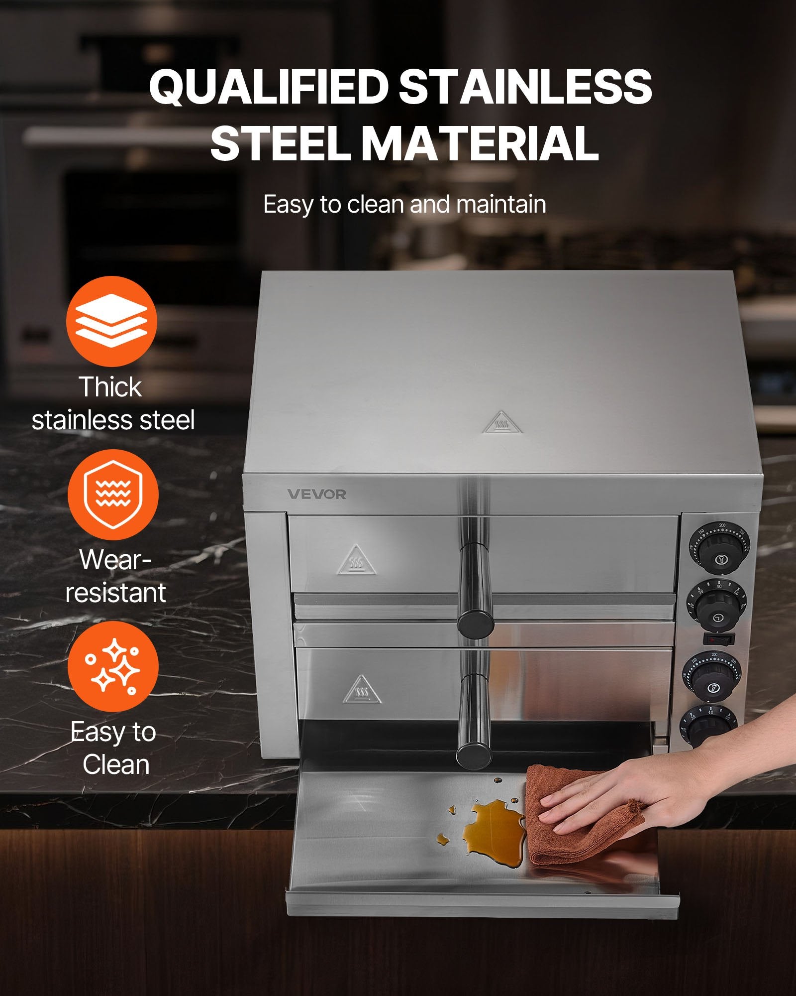 Electric Pizza Oven for Countertops, 12-inch, 1700W, with Temp Control