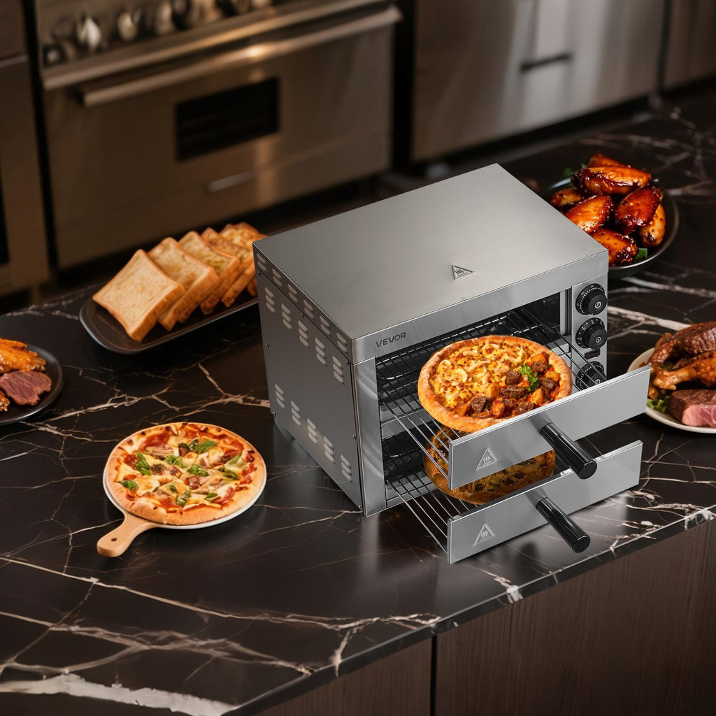 Electric Pizza Oven for Countertops, 12-inch, 1700W, with Temp Control