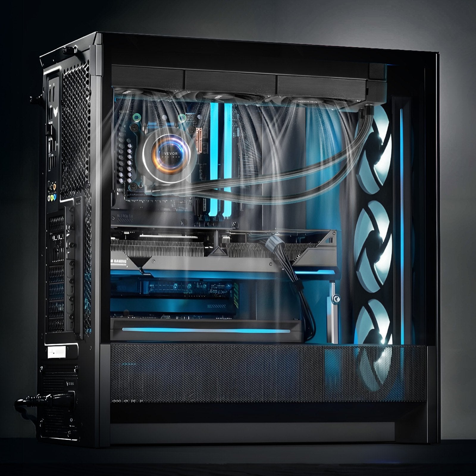 CPU Liquid Cooler, AIO CPU Water Cooler - 3 x 120mm PWN Fans, Pump &