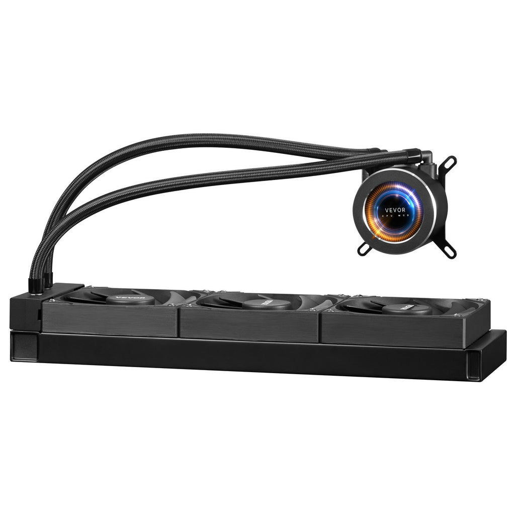 CPU Liquid Cooler, AIO CPU Water Cooler - 3 x 120mm PWN Fans, Pump &