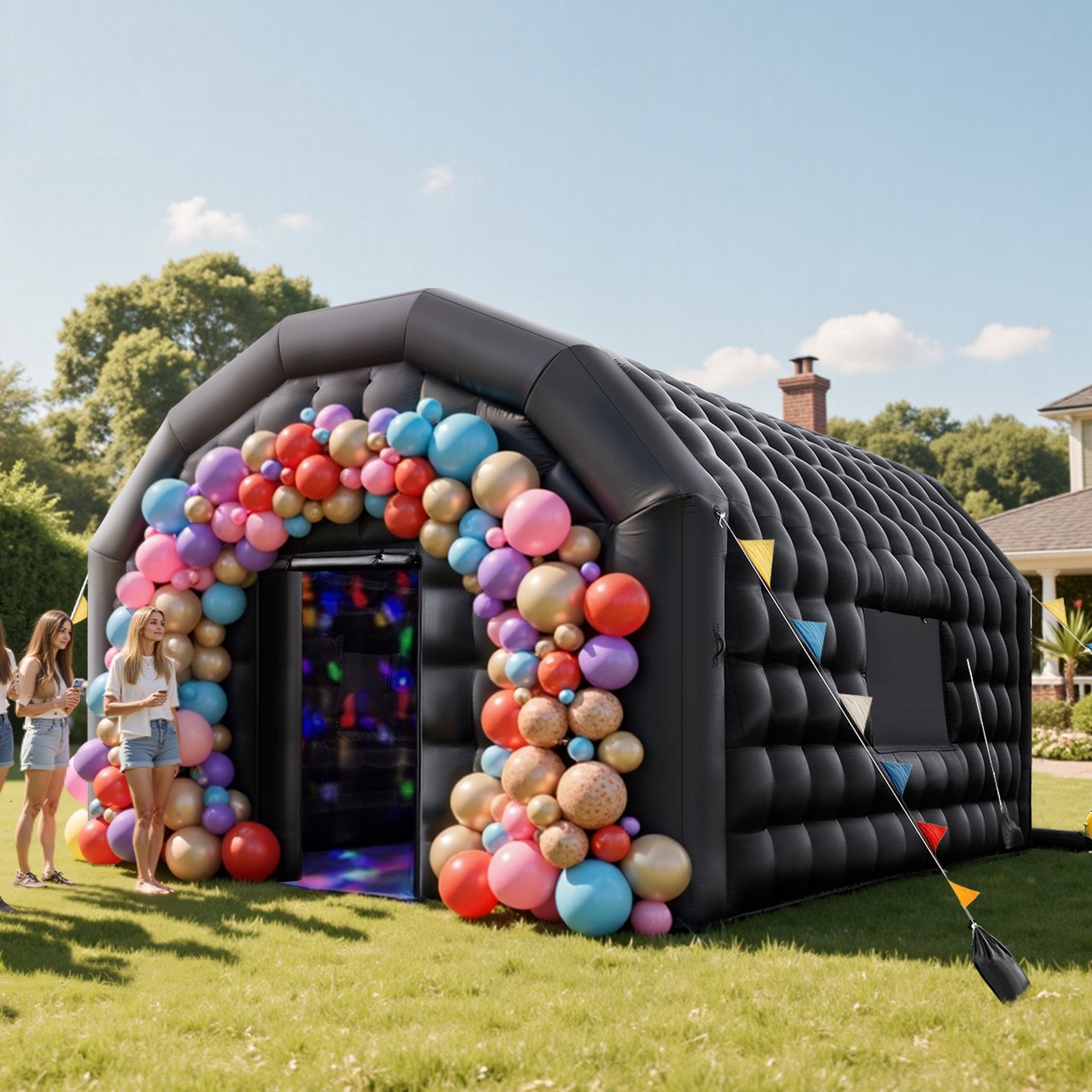 Inflatable Nightclub, 5.4 x 5 x 4.2 m Inflatable Party Tent with 680W
