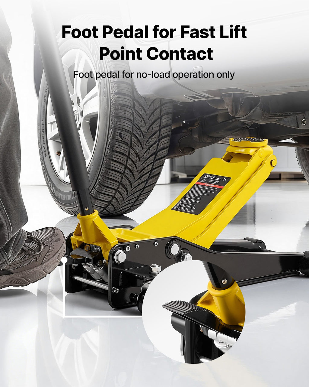 Low Profile Floor Jack, 3 Ton Capacity, Steel Racing Floor Jack with