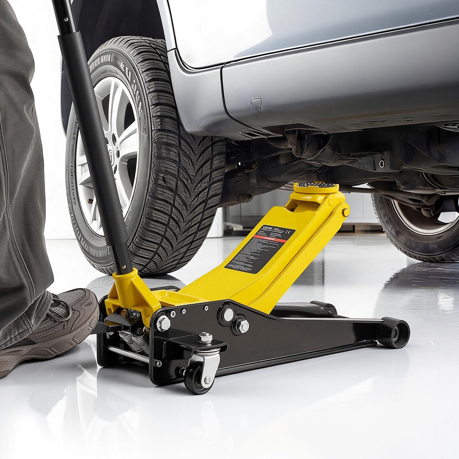 Low Profile Floor Jack, 3 Ton Capacity, Steel Racing Floor Jack with
