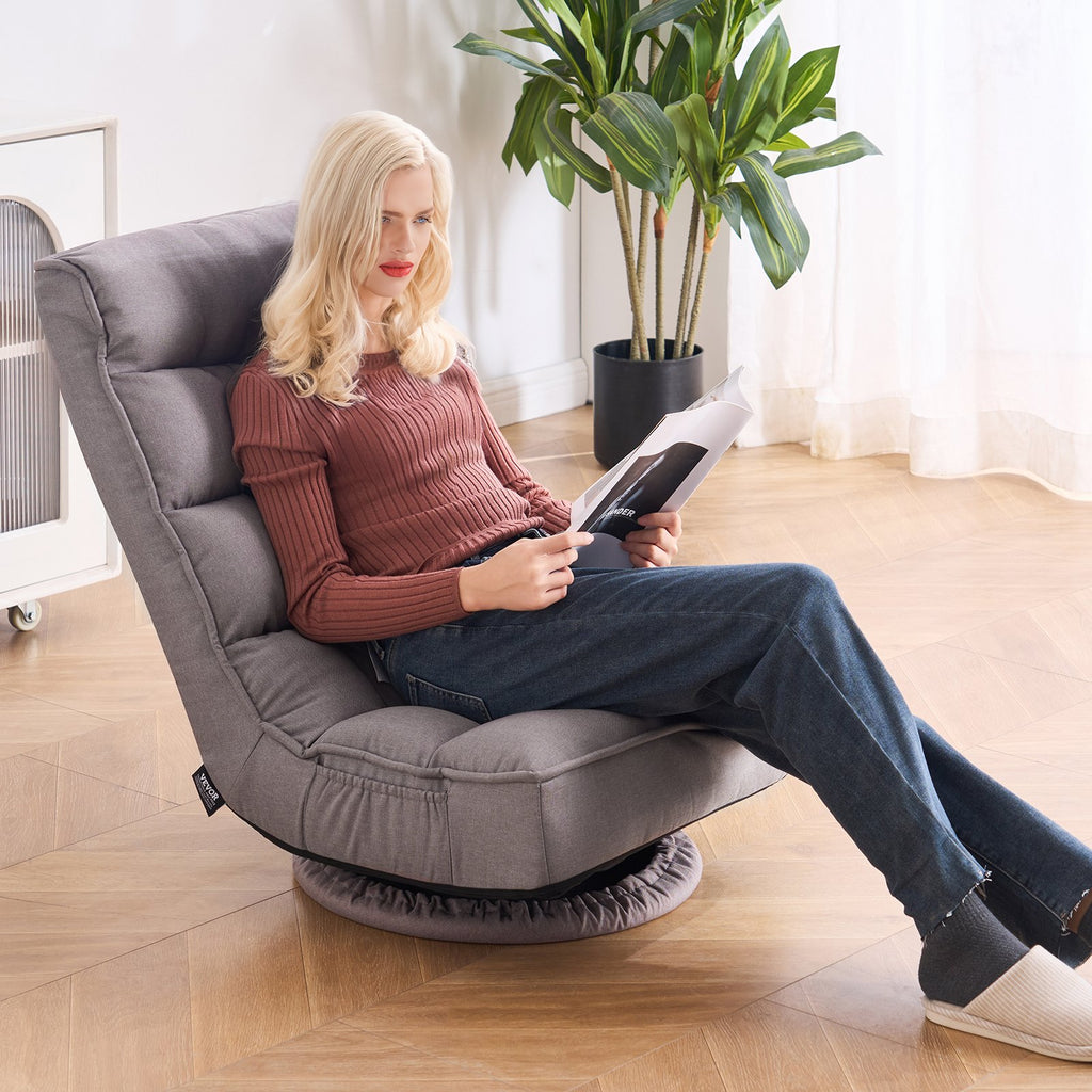 Swivel Floor Gaming Chair, 360-Degree Rotating Floor Chair with 4