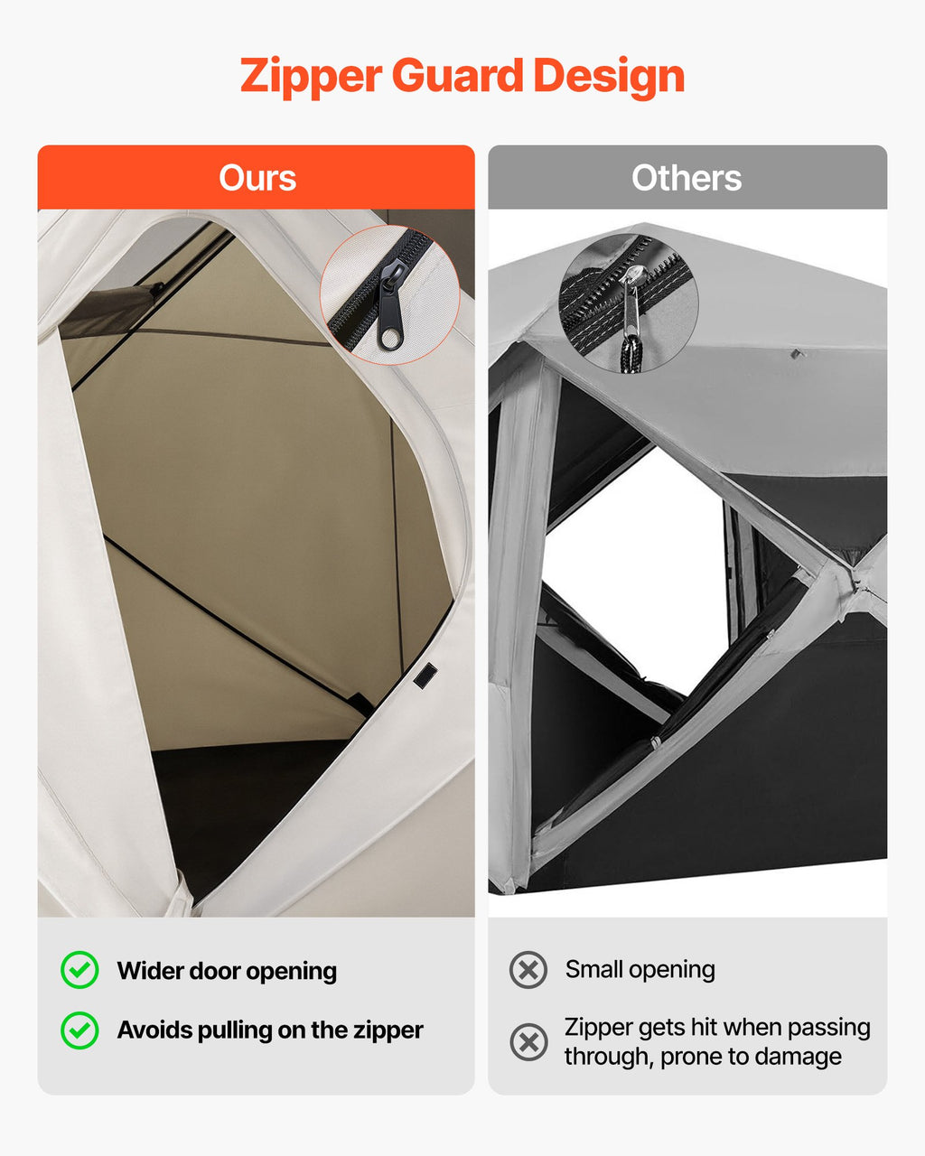 Camping Tent, 4 Person Pop Up Instant Cabin Tent with Large Mesh