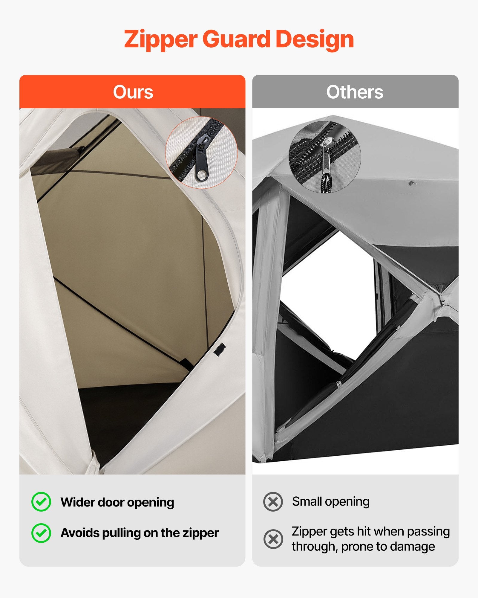 Camping Tent, 4 Person Pop Up Instant Cabin Tent with Large Mesh