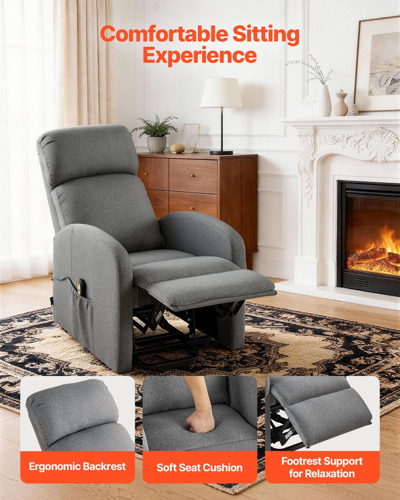 Power Lift Recliner Chair, Electric Lift Chair for Elderly, Infinite