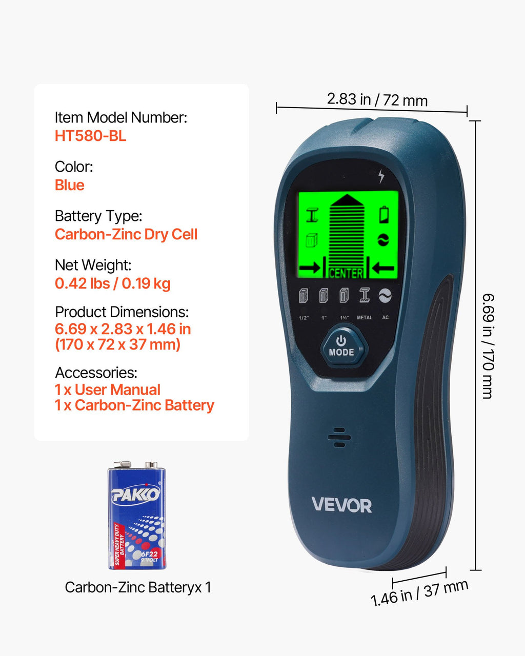 Stud Finder Wall Scanner, 5 in 1, Electronic Wall Stud Detector with