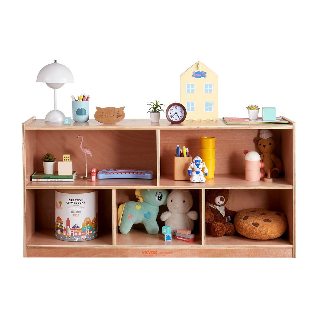 Cubby Mobile Tray Storage Cabinet, 5-Compartment Cubby Storage Shelf,