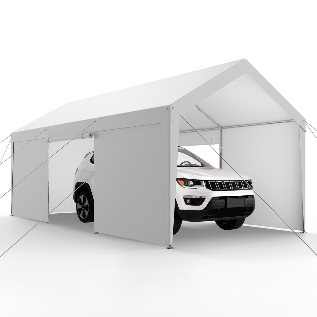Carport, 10 x 20 FT Outdoor Car Canopy, Potable Carport with Removable