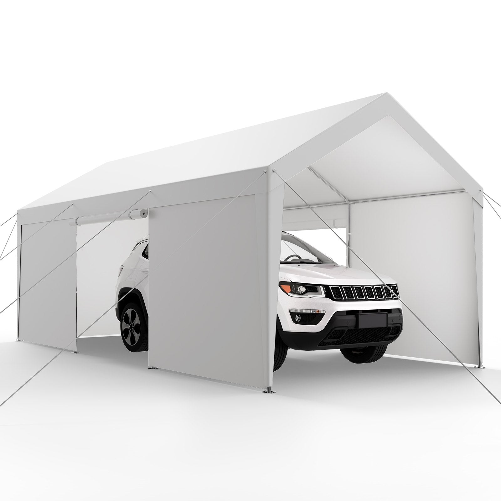 Carport, 10 x 20 FT Outdoor Car Canopy, Potable Carport with Removable