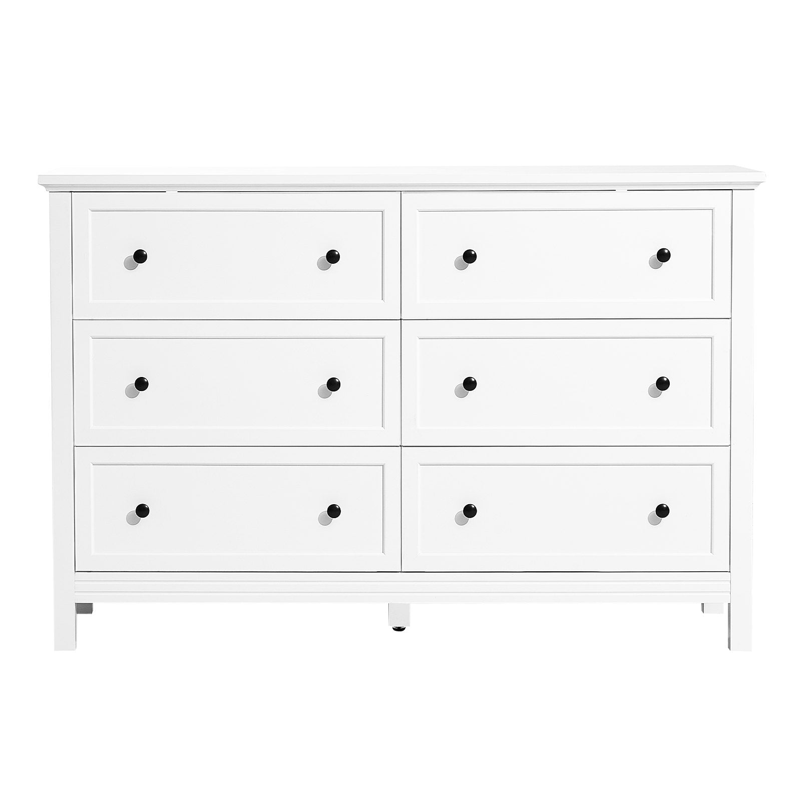 6 Drawer Dresser, Wooden Chest of Drawers with Sliding and Anti-tip