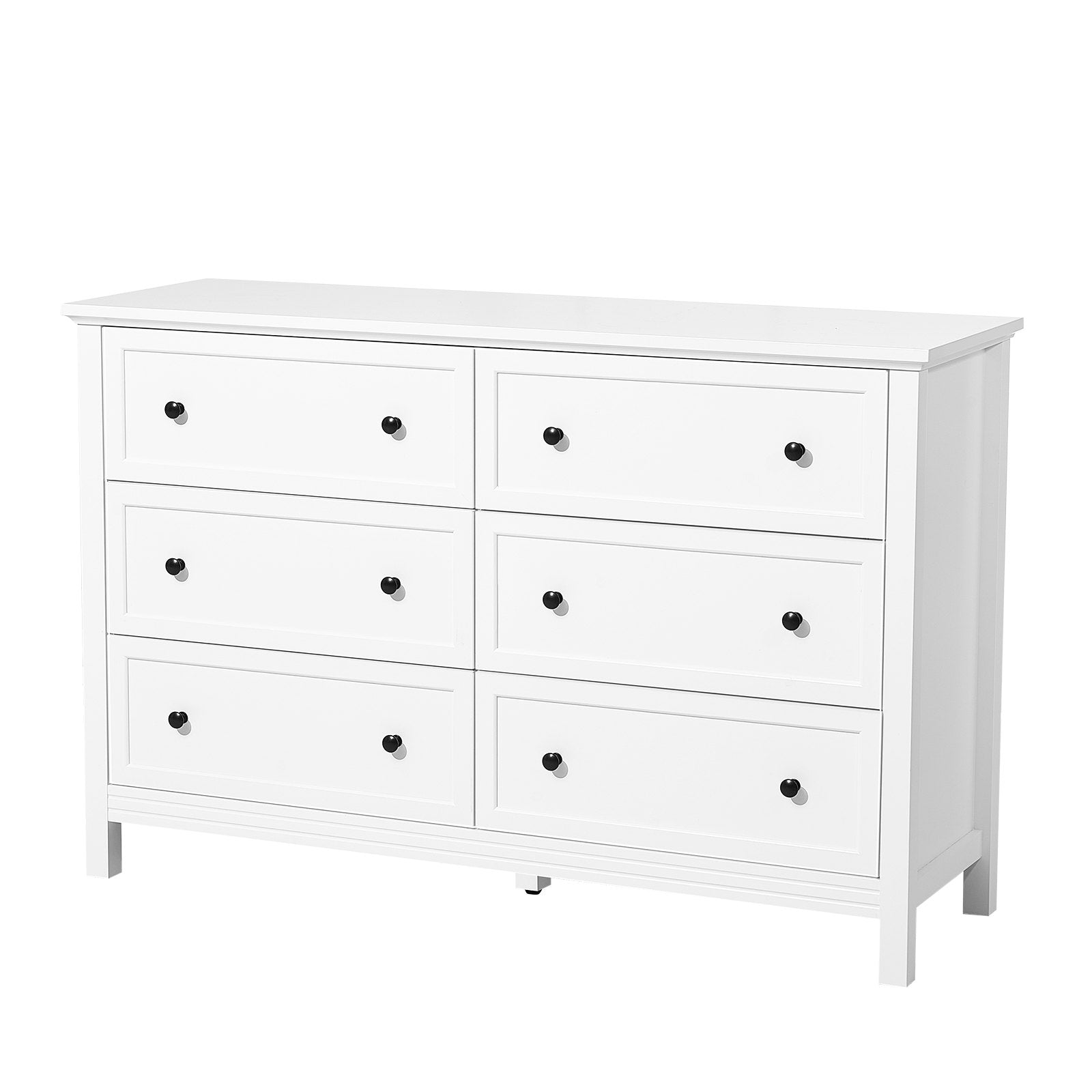 6 Drawer Dresser, Wooden Chest of Drawers with Sliding and Anti-tip
