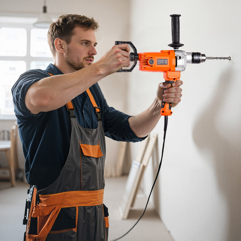 Drill Mixer, 15.89mm Corded Electric Drill Mixer Set, 0-750RPM 3A