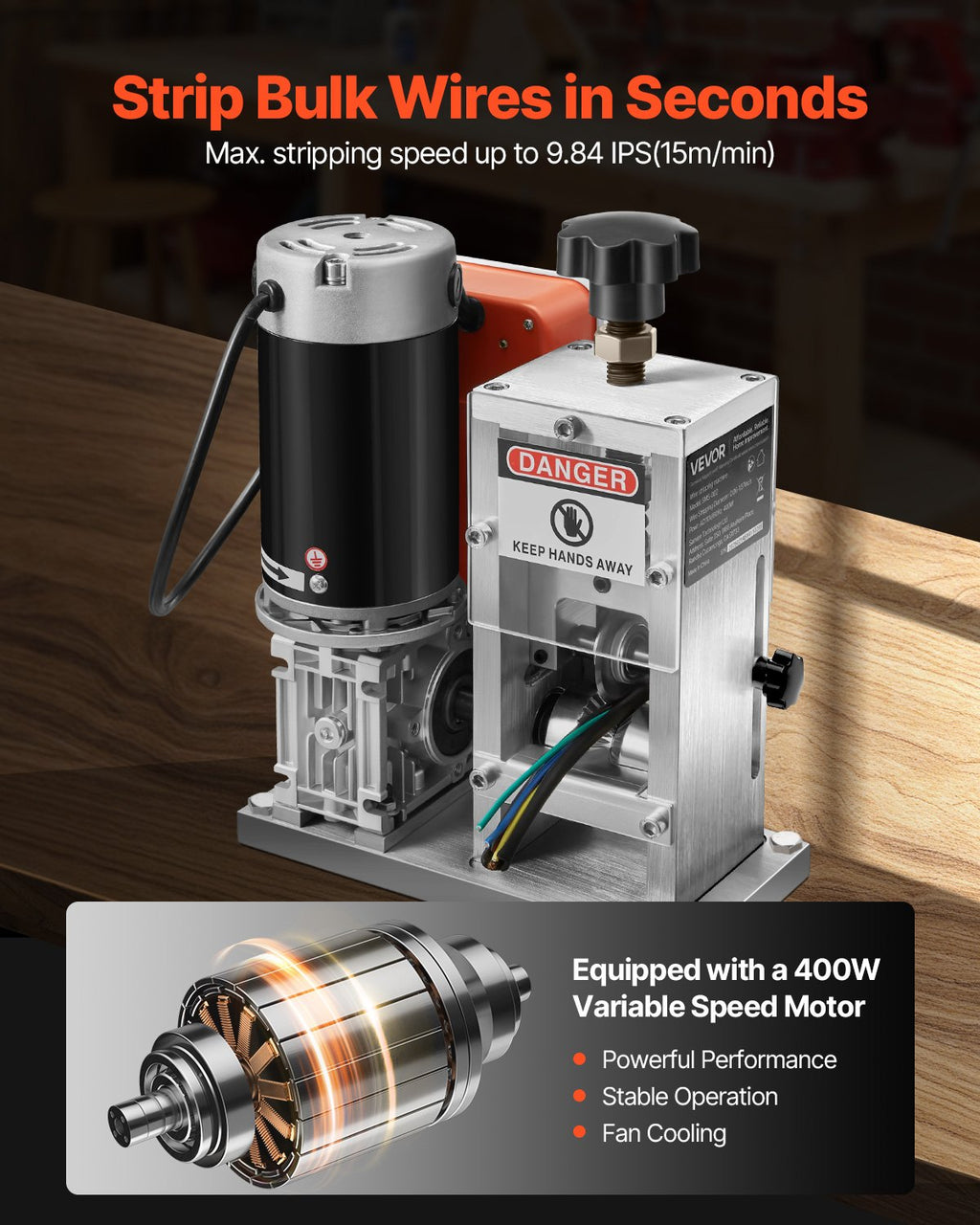Electric Automatic Wire Stripper Stripping Machine 1,5-40 mm