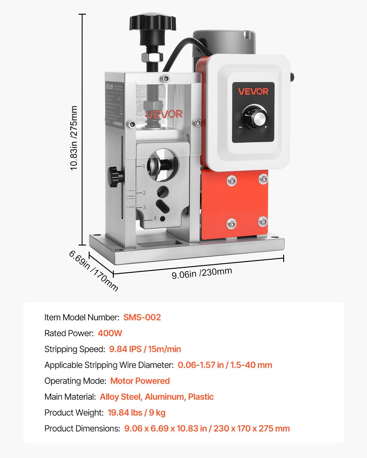 Electric Automatic Wire Stripper Stripping Machine 1,5-40 mm