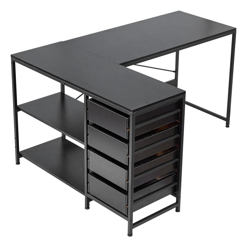 L-Shaped Computer Desk, 1.5m Reversible Corner Gaming Desk with
