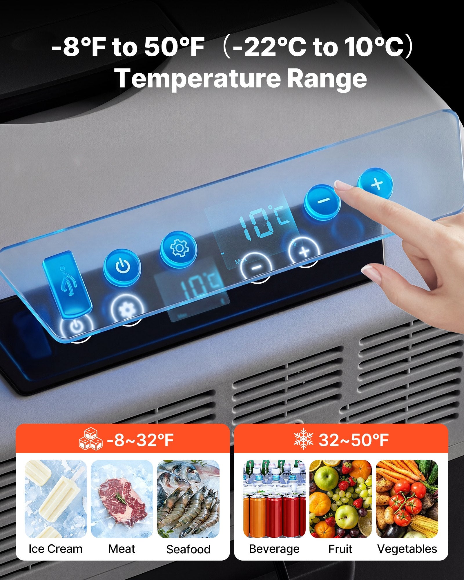 12 Volt Refrigerator, 42.3 QT/ 40L Car Fridge, Portable Electric