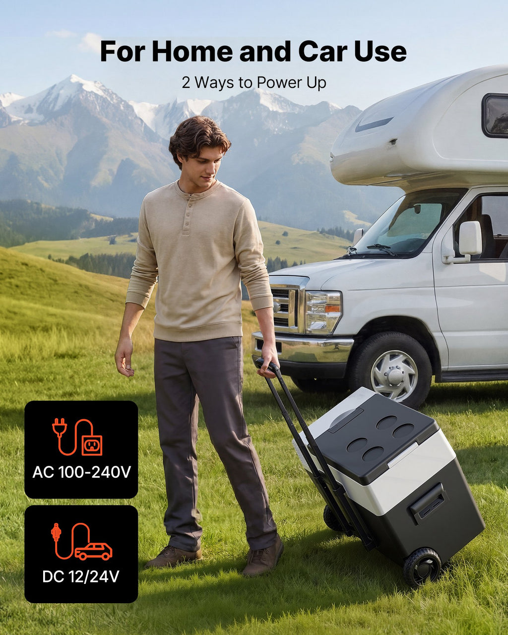 12 Volt Refrigerator, 42.3 QT/ 40L Car Fridge, Portable Electric